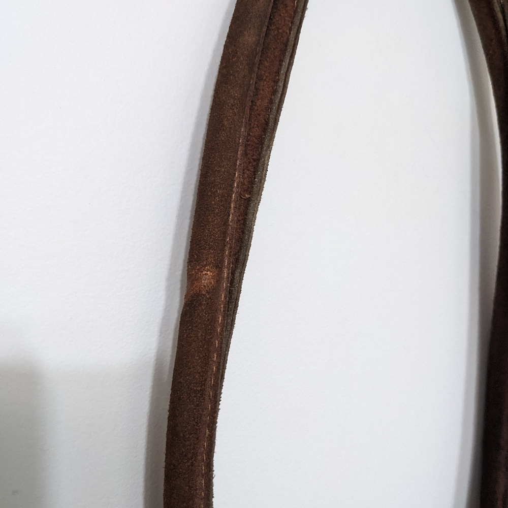vtg 1970s era boho hippie leather suede shoulder bag - Picture 4 of 5